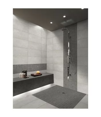 neutra dove grey natural rectified in bathroom wall and floor