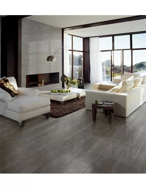 Kaleido grey natural rectified in living room floor tiles
