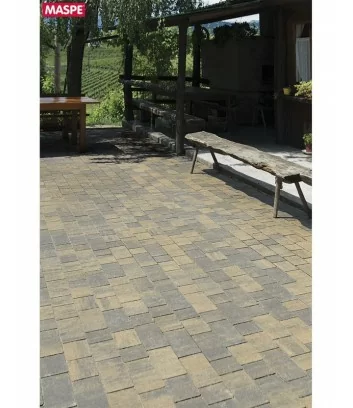 outdoor paving tiles Maspe matrix black yellow