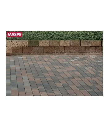 revetment de sol exterieur avec maspe matrix autobloquant rouge noir beige