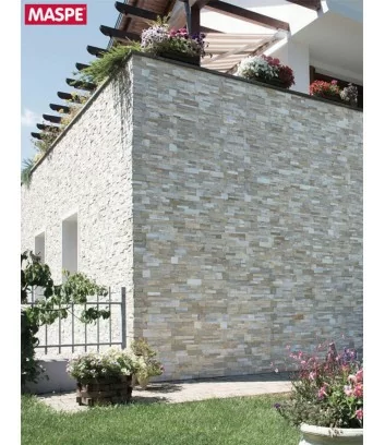Exterior cladding of the entire house in natural stone