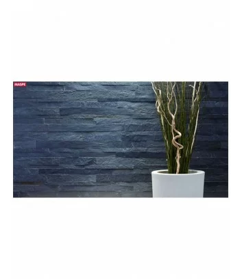 revetement exterieur en pierre naturelle donatello wide avec lumiere blue