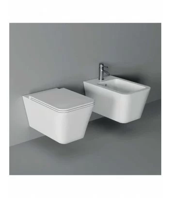 wc et bidet sospendus carrés blancs Hide Alice Ceramica