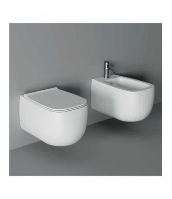 wc et bidet blancs sospendus Nur Alice Ceramica