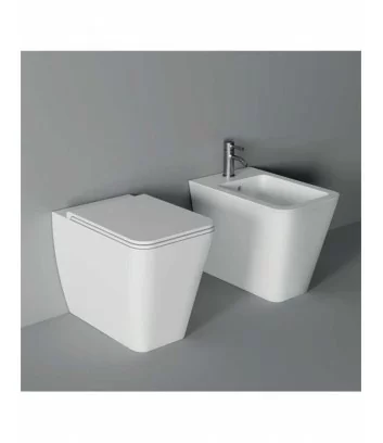 wc et bidet carrée blancs Hide Alice Ceramica