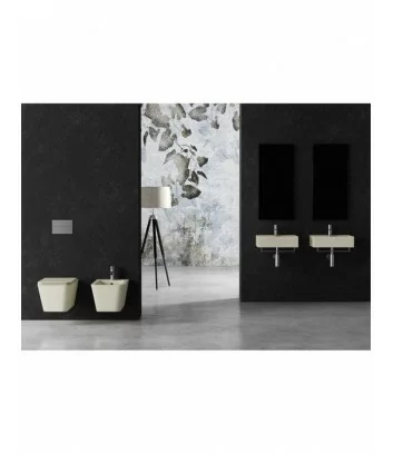 environment wiht ivory wall-hung bathroom fittings Hide square by Alice Ceramica
