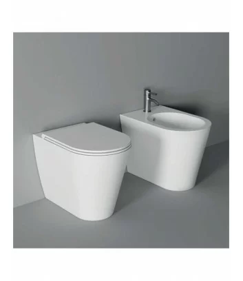 wc et bidet sur pied blancs Hide round de Alice Ceramica