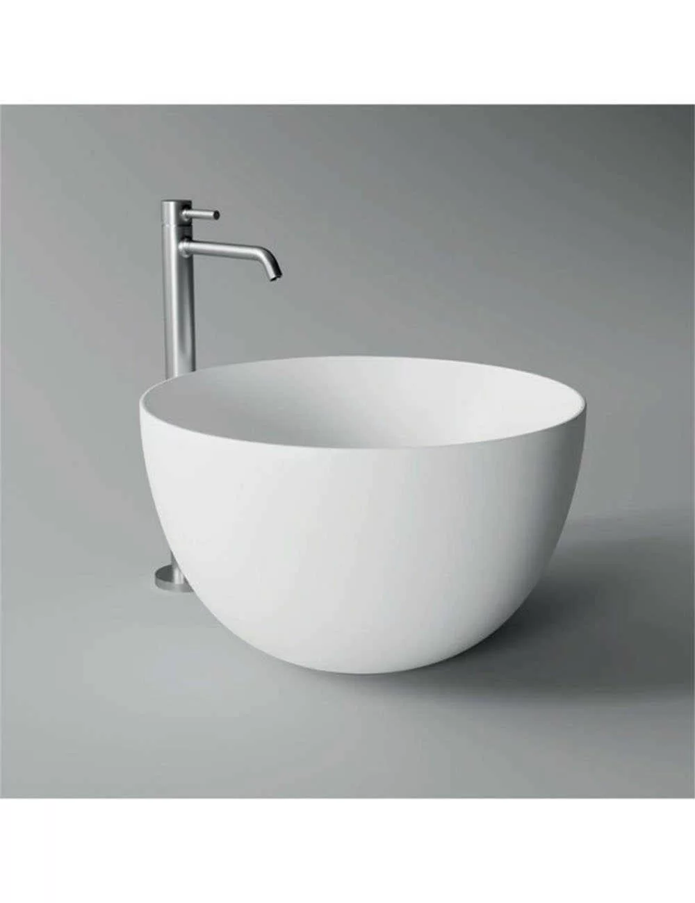 Lavabo bianco da appoggio ovale con bordo alto Unica Alice Ceramica