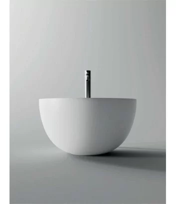 Lavabo da appoggio ovale bianco con bordo alto Unica Alice Ceramica