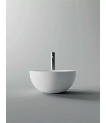 Lavabo da appoggio ovale bianco Unica round 40 di Alice Ceramica