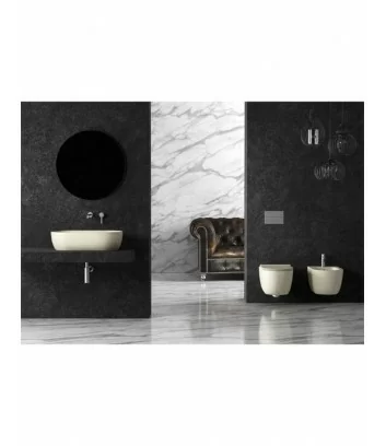 environment with ivory oval countertop washbasin large Unica