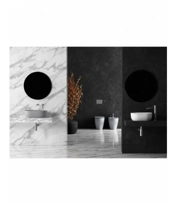 Ambiente con lavabi ovali piccolo e medio grigio Unica Alice Ceramica