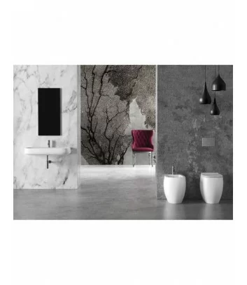 environment with white floor-standing bathroom fittings Nur