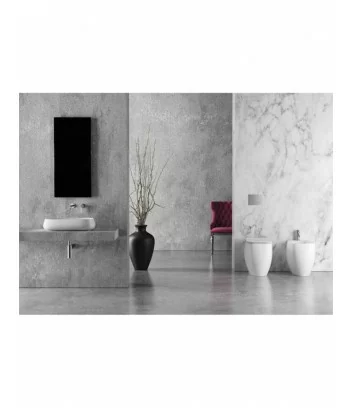 Pair of white floor-standing bathroom fittings Nur in environment