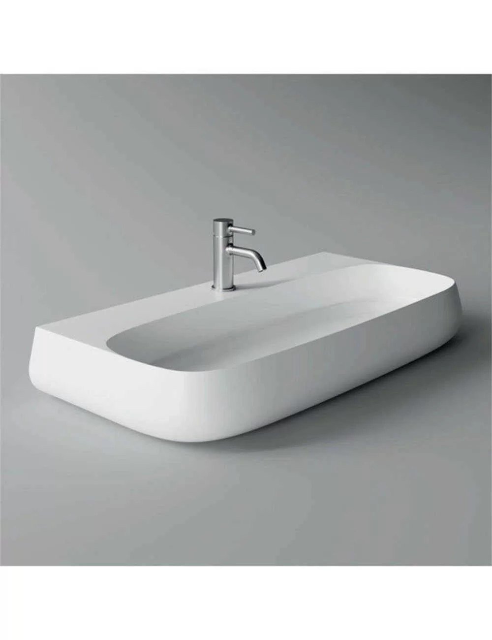 Rectangular white countertop washbasin large Nur Alice Ceramica