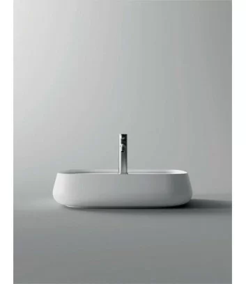 White countertop washbasin medium plan Nur Alice Ceramica