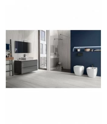 Ambiente con bidet e wc a terra w/hidden fixations linea Metropolitan Rak Ceramics