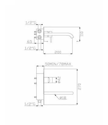 technical data sheet faucet concealed single-lever with easy box Tondi line