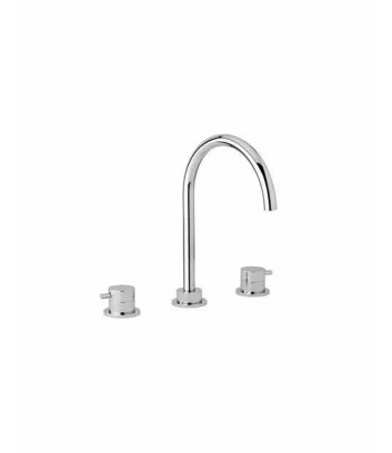Rubinetto con batteria tre fori con scarico linea Tondì Effepi Rubinetterie