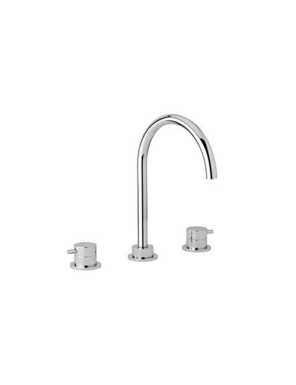 Three-hole tap with drain from the Tondì range by Effepi Rubinetterie