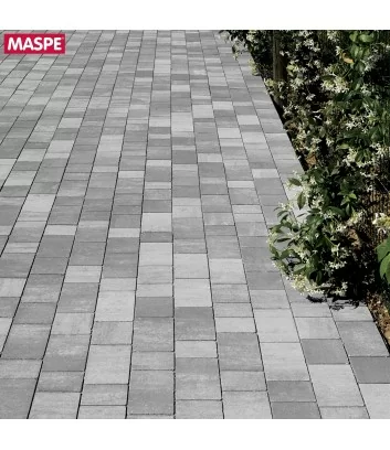 Maspe matrix outdoor paving tiles silver grey self-locking