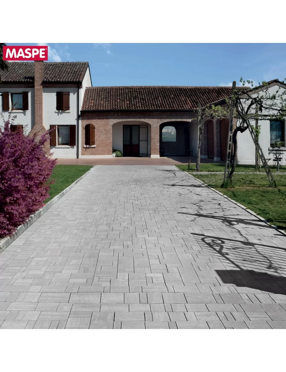 Maspe texxa outdoor paving tiles grey serizzo self-locking