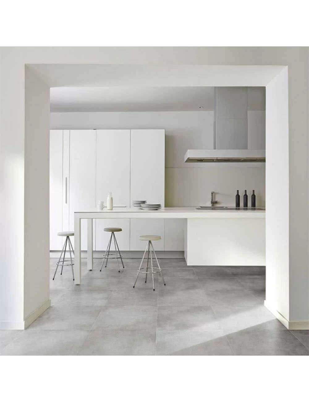 Block bianco naturale rettificato: il gres effetto cemento moderno  Dimensione 59.5x59.5