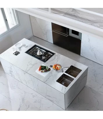 thin marble effect tile for kitchen counter tops