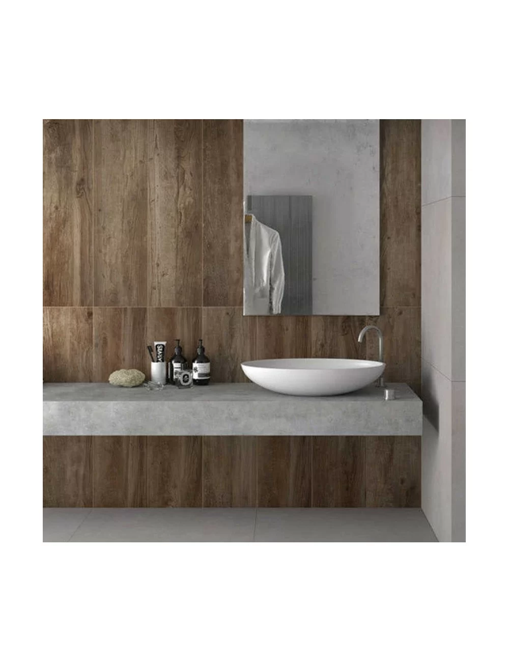 alpi avana wood-effect stoneware warm brown