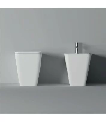 white squared floor-standing bathroom fittings Hide by Alice ceramica