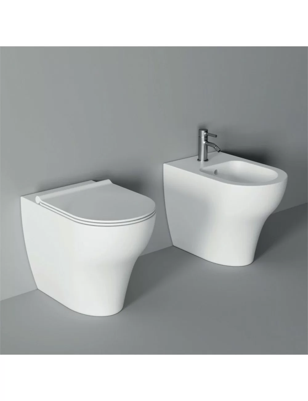 white floor-standing bathroom fittings Unica by Alice Ceramica