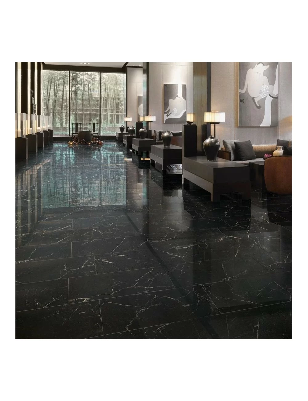 marble-effect shiny cave portovenere in living room floor tiles