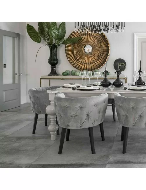 Hemisphere steel in living room floor