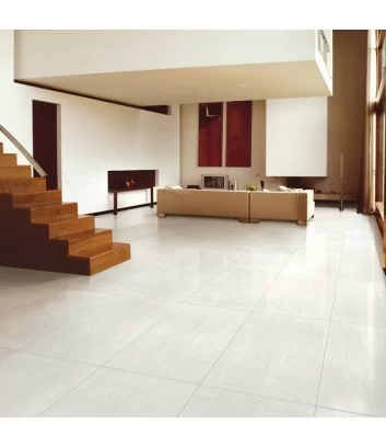 Kaleido white lapped rectified in living room floor tiles