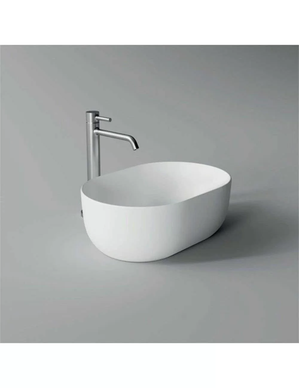 Oval white countertop washbasin small Unica Alice Ceramica