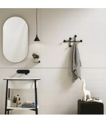 lumina bubble white laid in bathroom wall tiles