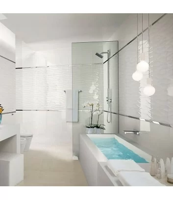 Lumina curve white matt in bathroom wall tiles