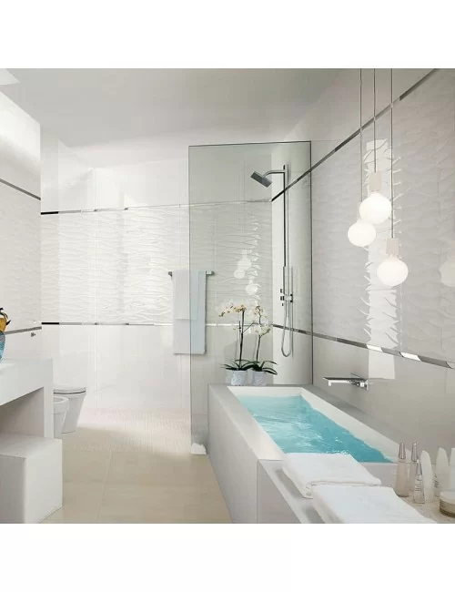 Lumina curve white matt in bathroom wall tiles