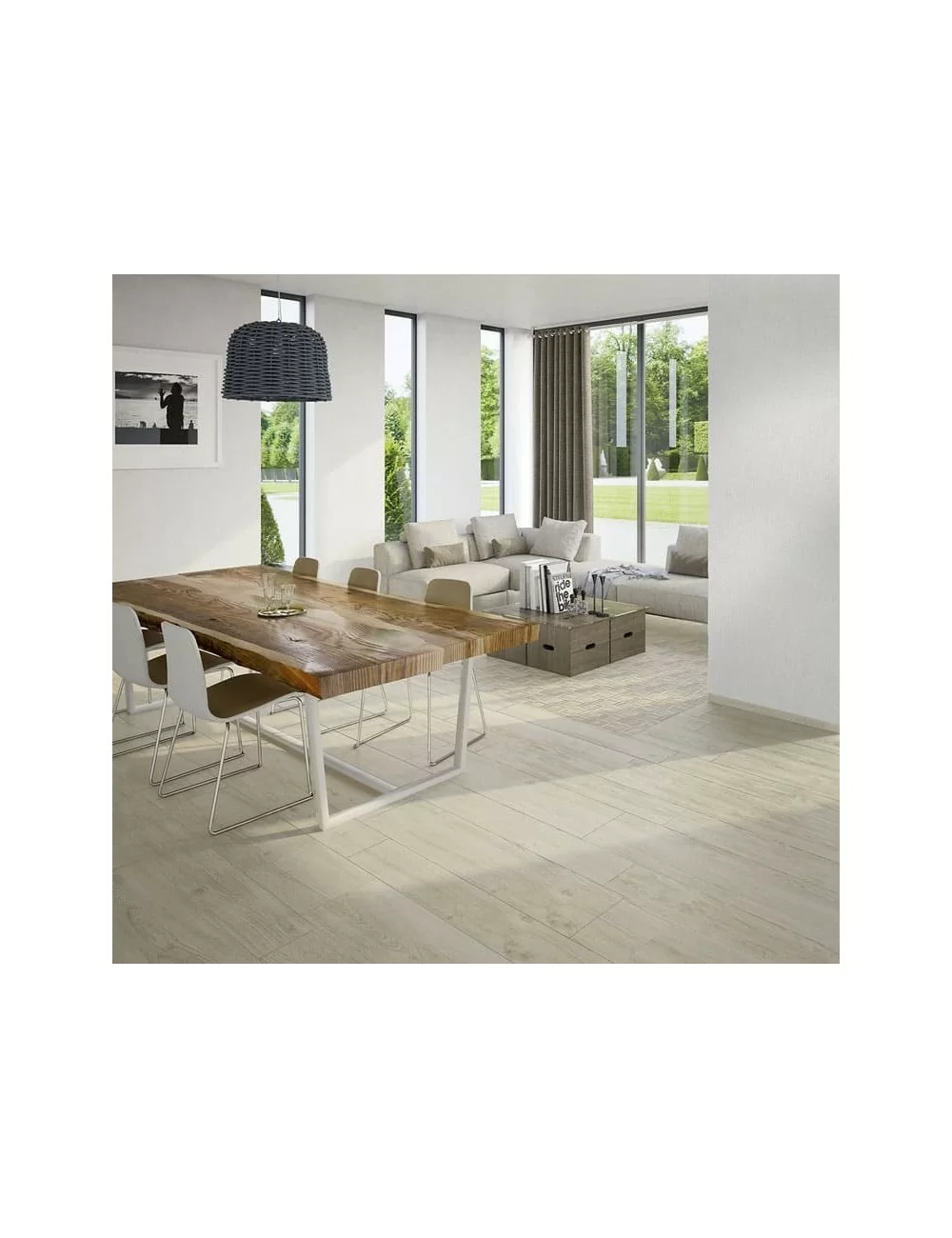 Fjord vit in living room tiles