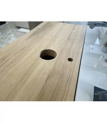 MOBILE BAGNO CON PIANO IN LEGNO NATURALE 140 CM -FRATINO DI GRUPPO GEROMIN