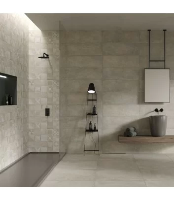 cementine hangar taupe rectifiè revêtement en salle de bain