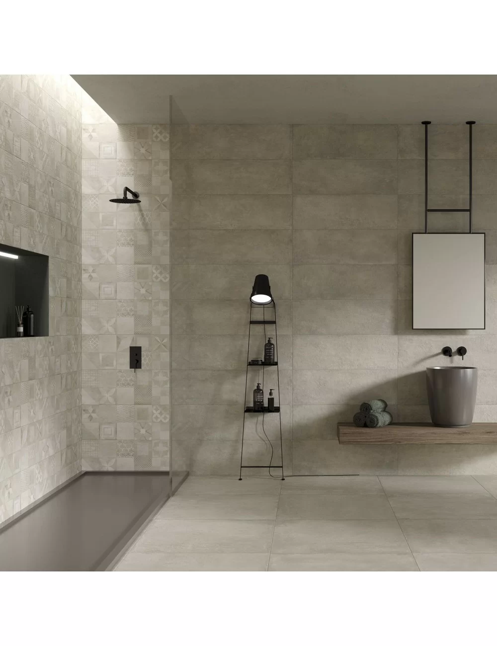 hangar cementin taupe in bathroom wall tiles