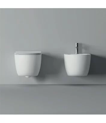 Large wall-hung bathroom sanitaryware 55 white Unica by Alice Ceramica