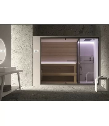 ETHOS C: sauna with shower and steam bath in one space