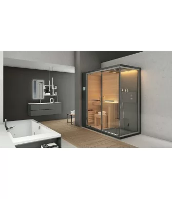 ETHOS C: sauna with shower and steam bath by Hafro Geromin