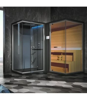 ETHOS L: sauna with shower and hammam by Hafro Geromin