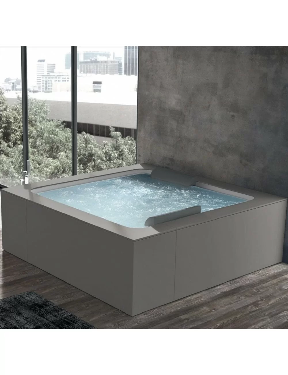 square hot tub Bolla q sfioro by Hafro Geromin