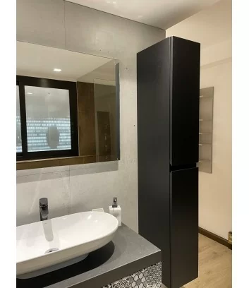 matt black wall unit with soft touch doors