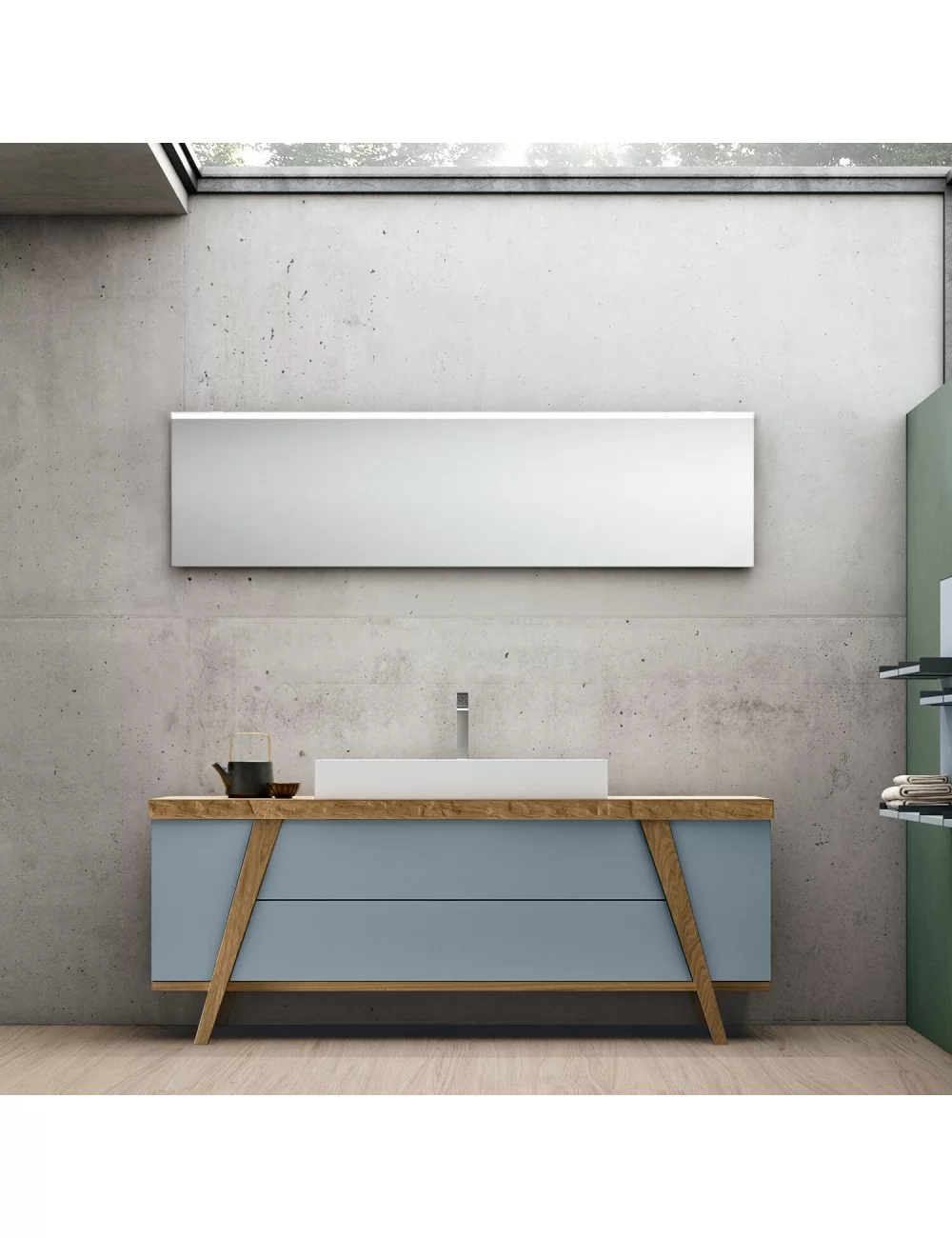 matt sky-blue fratino bathroom furniture by Geromin Group