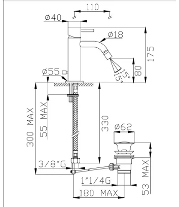 scheda tecnica miscelatore monocomando tondi bidet